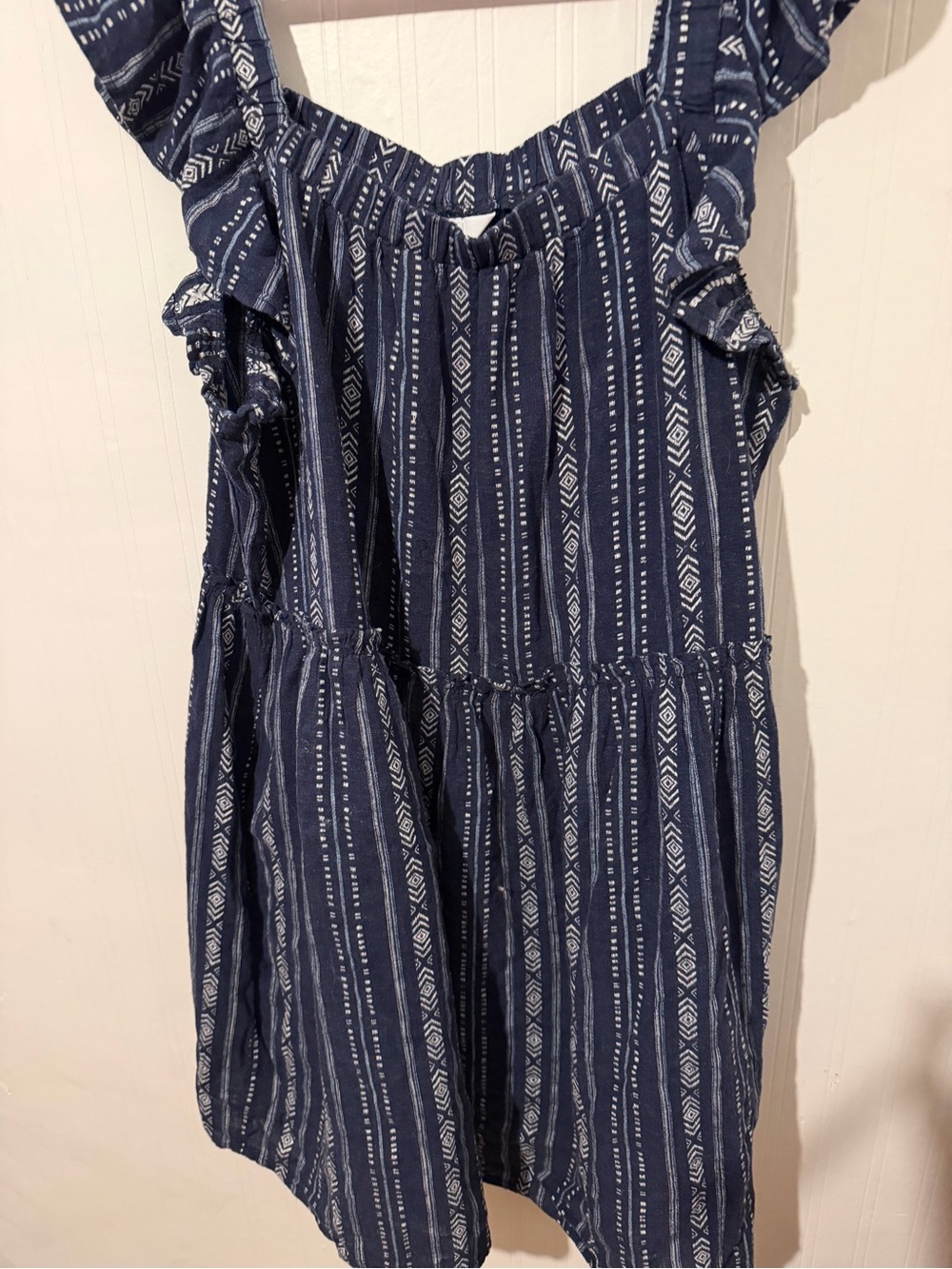 Womens Navy Blue Striped Sundress XL